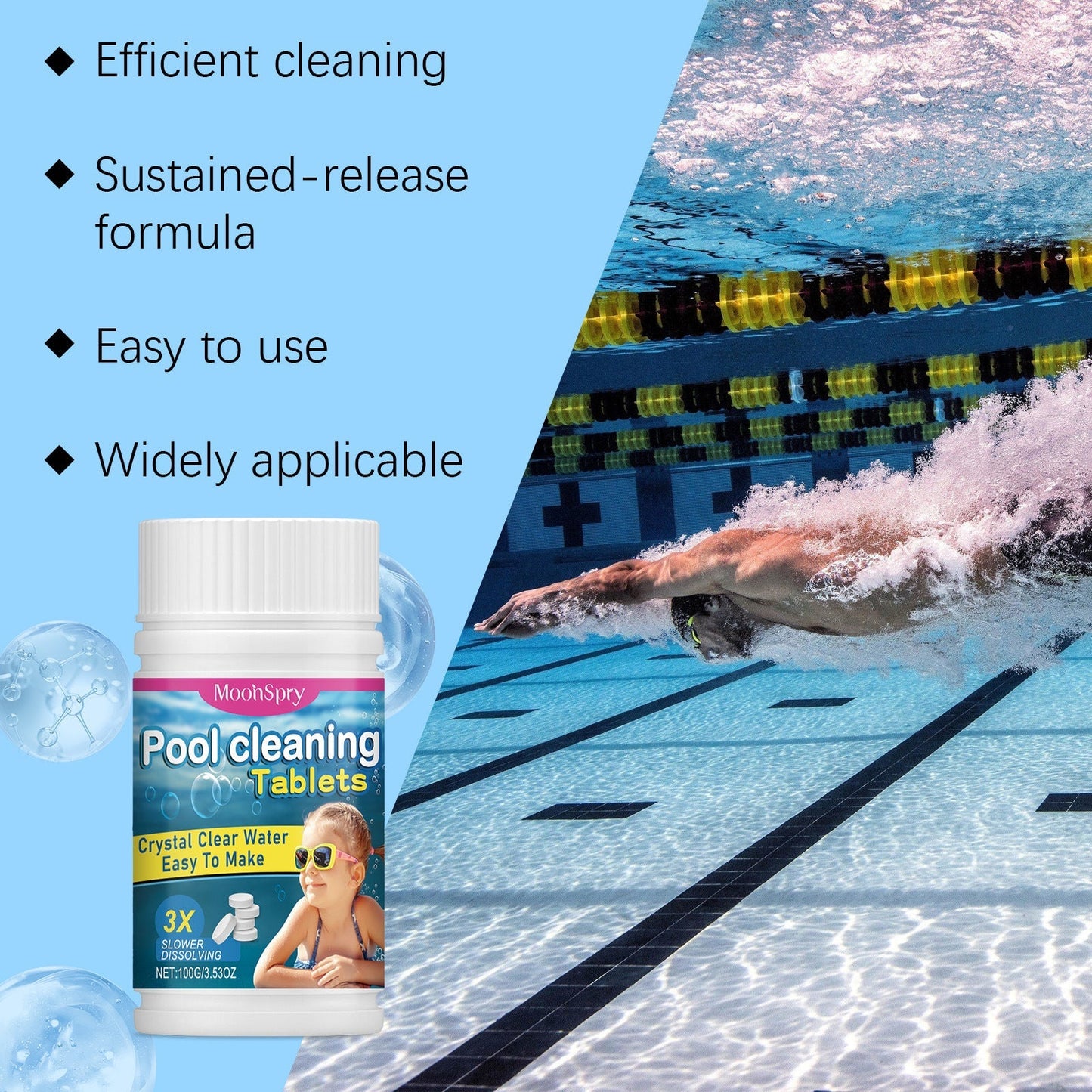 🏊♂️ Pastilles nettoyantes pour piscine pour une eau cristalline – Déposez, dissolvez, plongez ! 🌊✨
