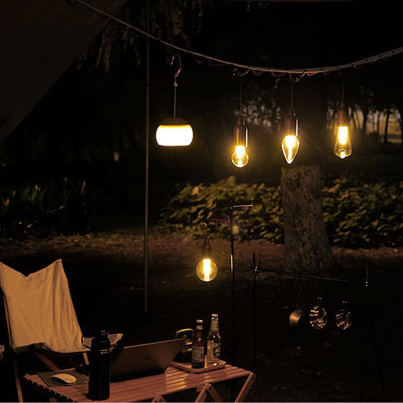 🔥2025 à chaud🔥Lanterne de camping solaire rechargeable avec crochet lampe tungstène adaptée à l'extérieur et à la maison
