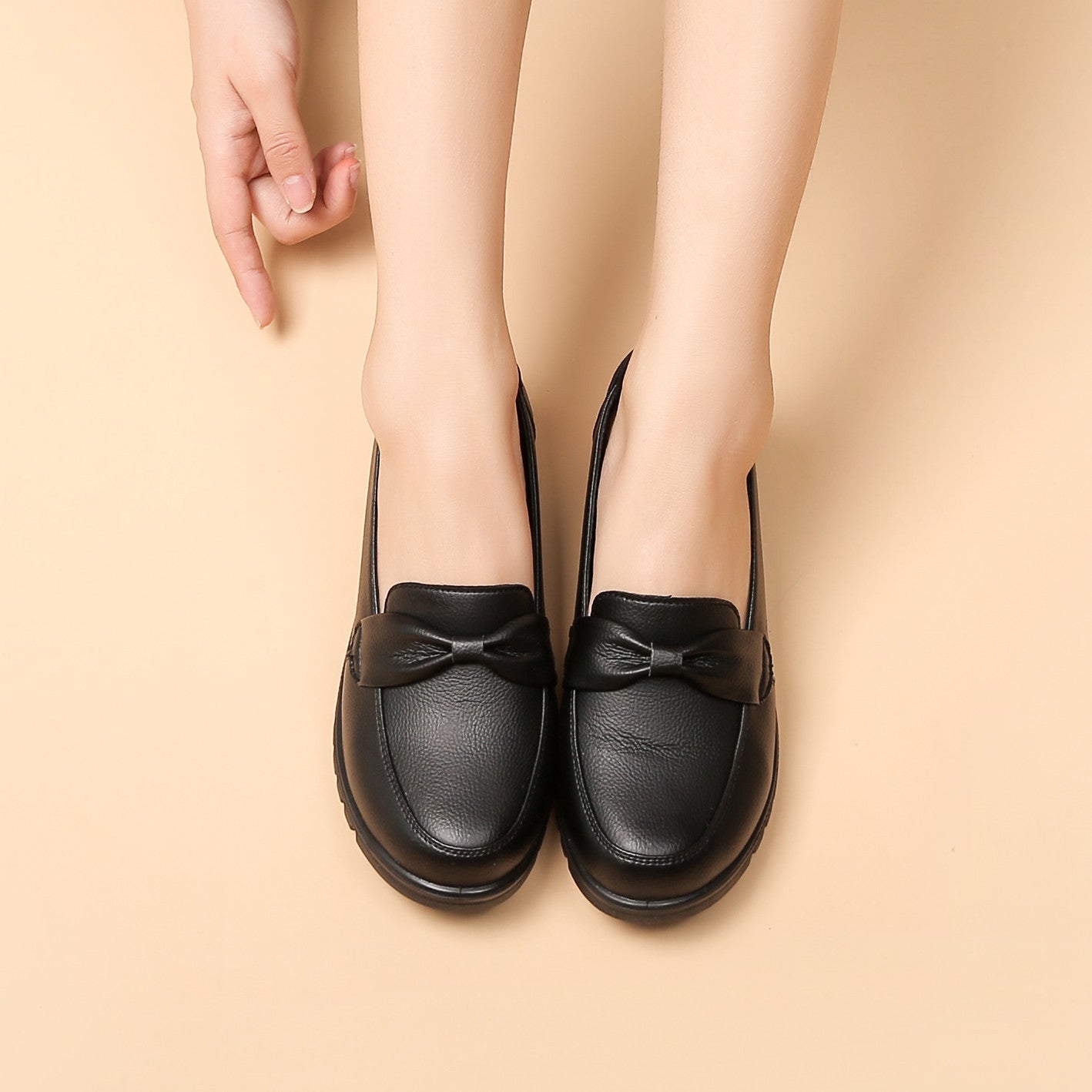 🐂Chaussures plates en cuir de vache à semelle souple pour femmes(🔥53 % de réduction)
