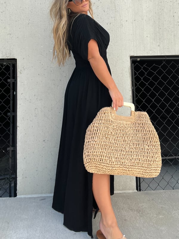 💖2025 Vente limitée - 54% DE RÉDUCTION💗Nouvelle robe longue fendue à col en V sans effort
