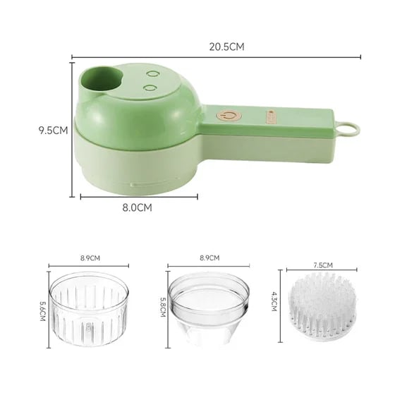 🍴 50 % DE RÉDUCTION EN CE MOMENT ! 🛒Robot Culinaire Sans Fil Multifonction 4 en 1 – Hachoir, Trancheur, Brosse & Compact