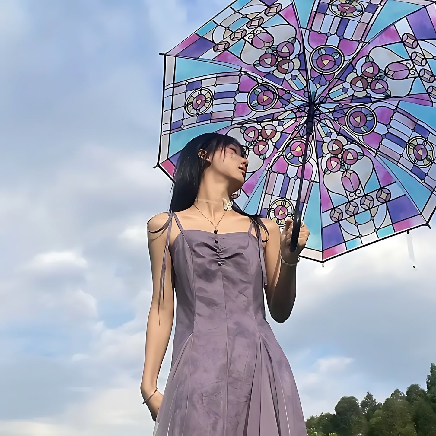 🔥Parapluie automatique en verre teinté🌂
