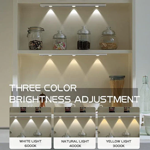 🔥50 % de réduction sur tout le site💡 Lampe d'armoire LED avec détecteur de mouvement, trois températures de couleur
