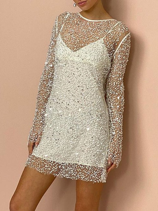 đ 50% de rĂ©ductionđRobe sexy Ă paillettes deux piĂšces pour femmes