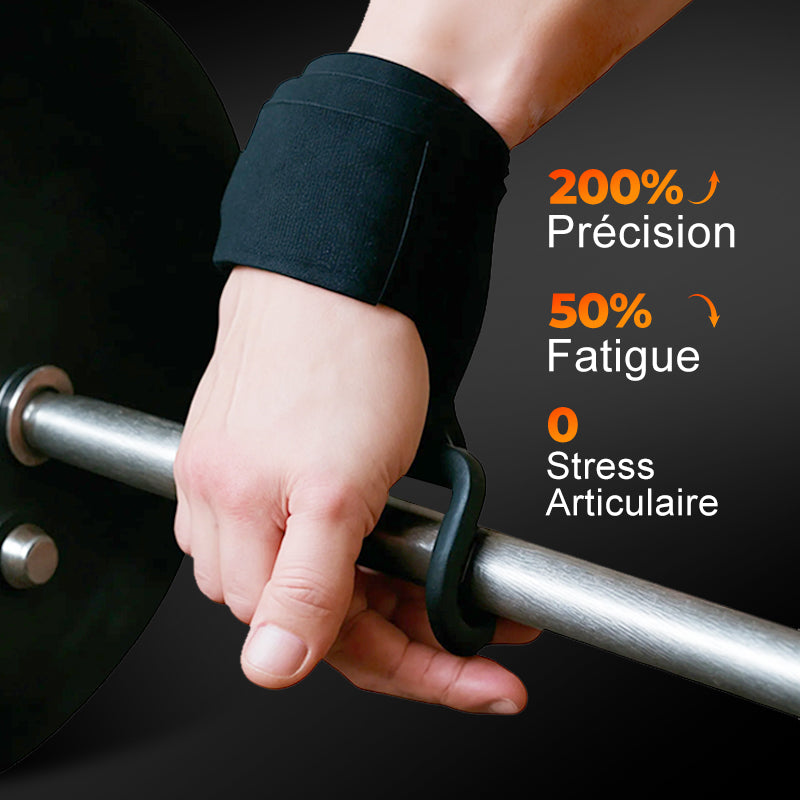 🔥Réduction limitée à 50 %🔥Sangles de Poignet Robustes à Crochets pour Haltérophilie