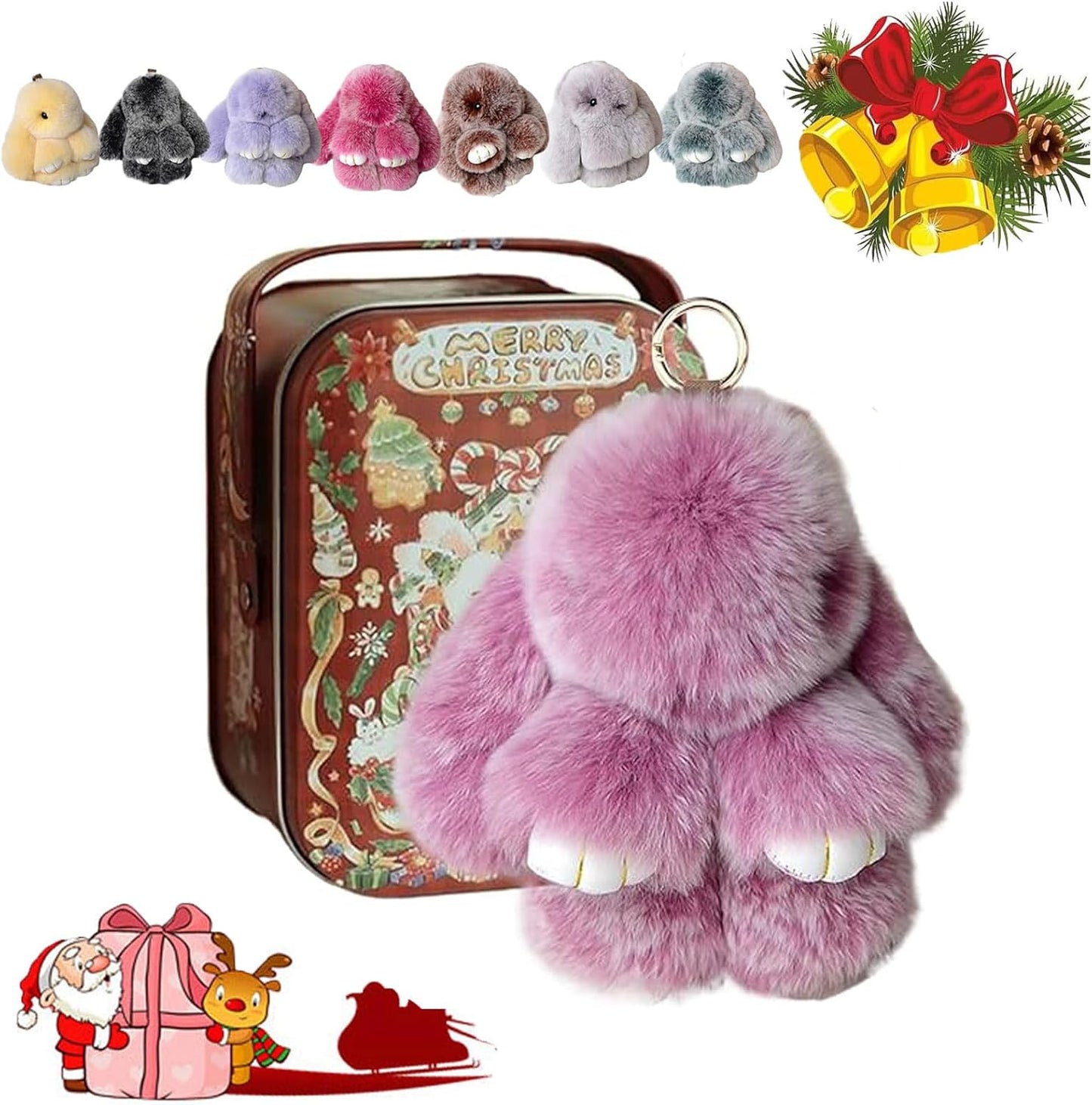 💕50% DE RÉDUCTION🐰🎁Breloques pompons en forme de lapin doux faites à la main🐰
