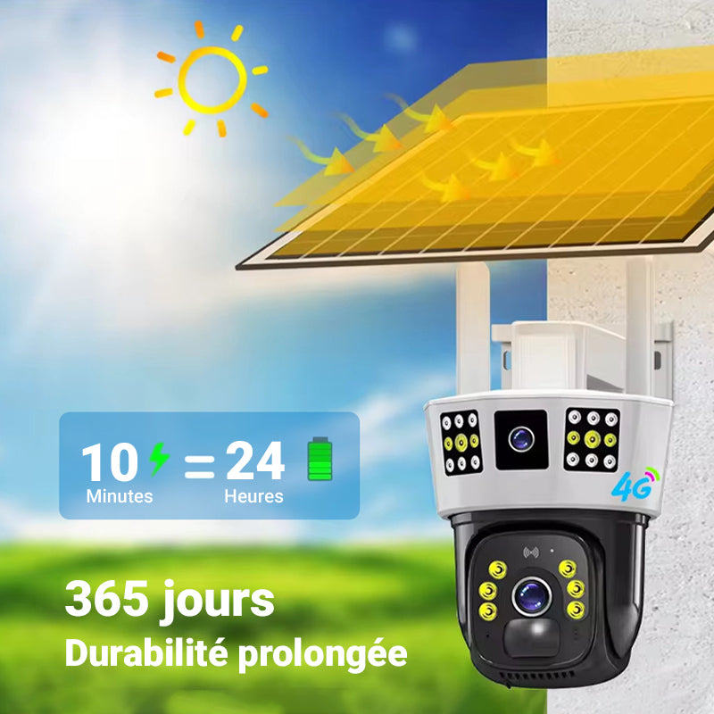 🔥Vente à Chaud🔥Caméra de Sécurité Intelligente Alimentée par Solaire à 360°