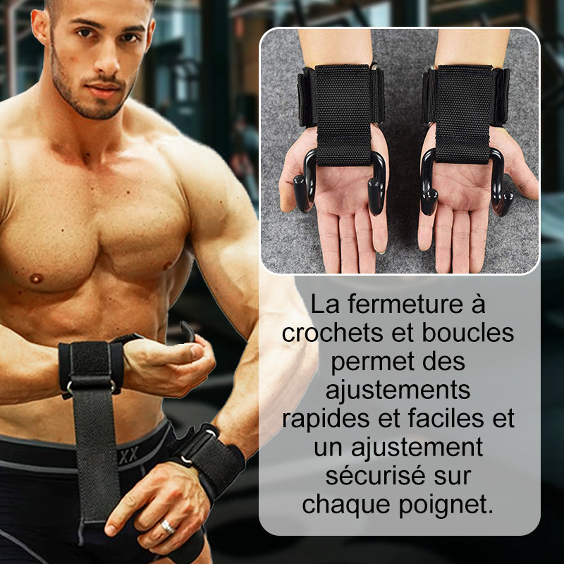 🔥Réduction limitée à 50 %🔥Sangles de Poignet Robustes à Crochets pour Haltérophilie