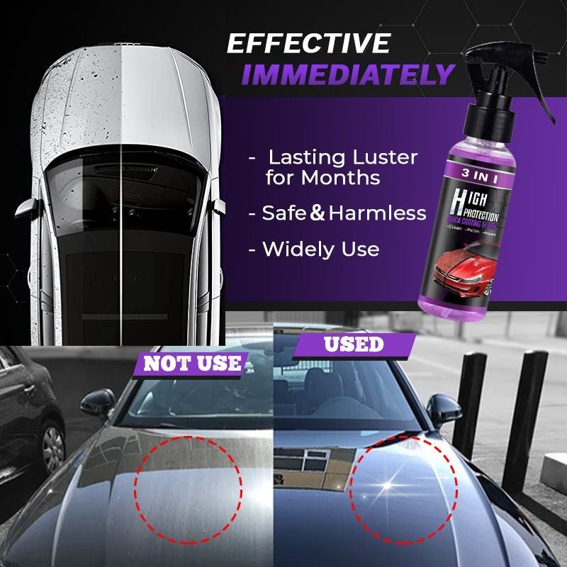 đ„50% DE RĂDUCTIONđ Spray de revĂȘtement rapide haute protection 3 en 1 pour voiture