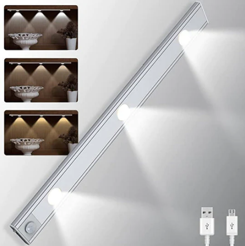 🔥50 % de réduction sur tout le site💡 Lampe d'armoire LED avec détecteur de mouvement, trois températures de couleur