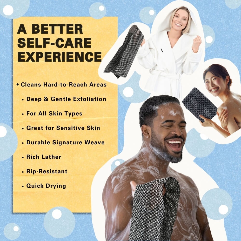 🔥52% de réduction🧼Serviette de douche exfoliante antibactérienne🚿