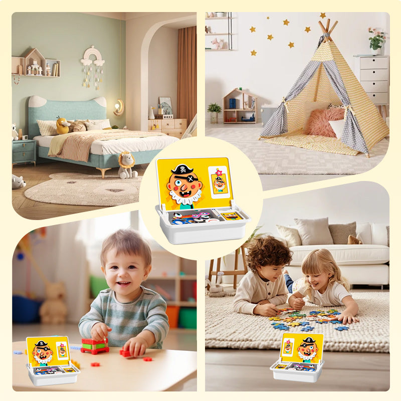 🧩 55% DE RÉDUCTION ! 🎨 Boîte à Puzzle Magnétique Enfant - Jeu Éducatif avec Planche à Dessin et Pièces Colorées 🖍️📦