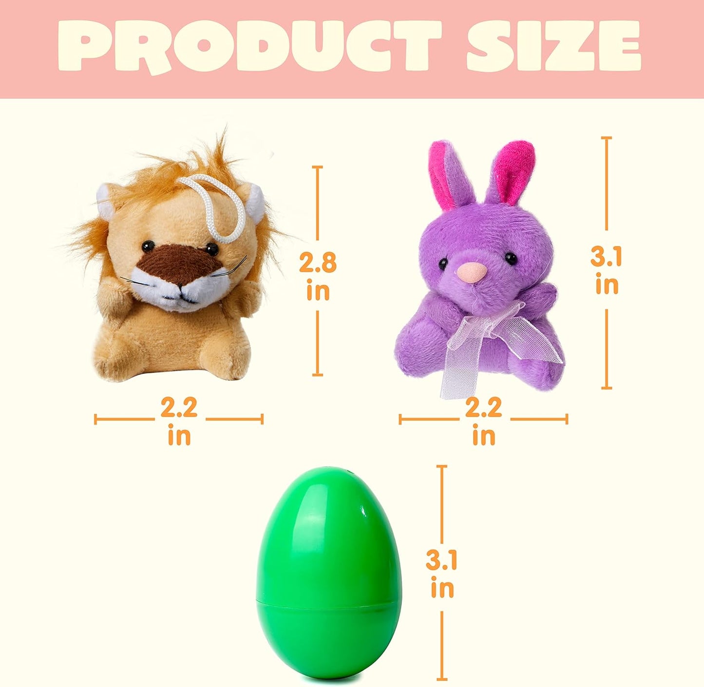 🔥2025 Vente à chaud🔥12/24/36 PiècesOeufs de Pâques pré-remplis avec des animaux en peluche