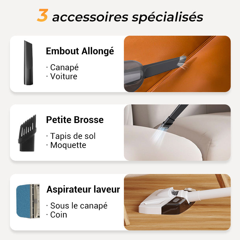 🔥55 % de réduction🔥Aspirateur à main sans fil 3 en 1, autonome et rechargeable