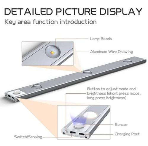 🔥50 % de réduction sur tout le site💡 Lampe d'armoire LED avec détecteur de mouvement, trois températures de couleur