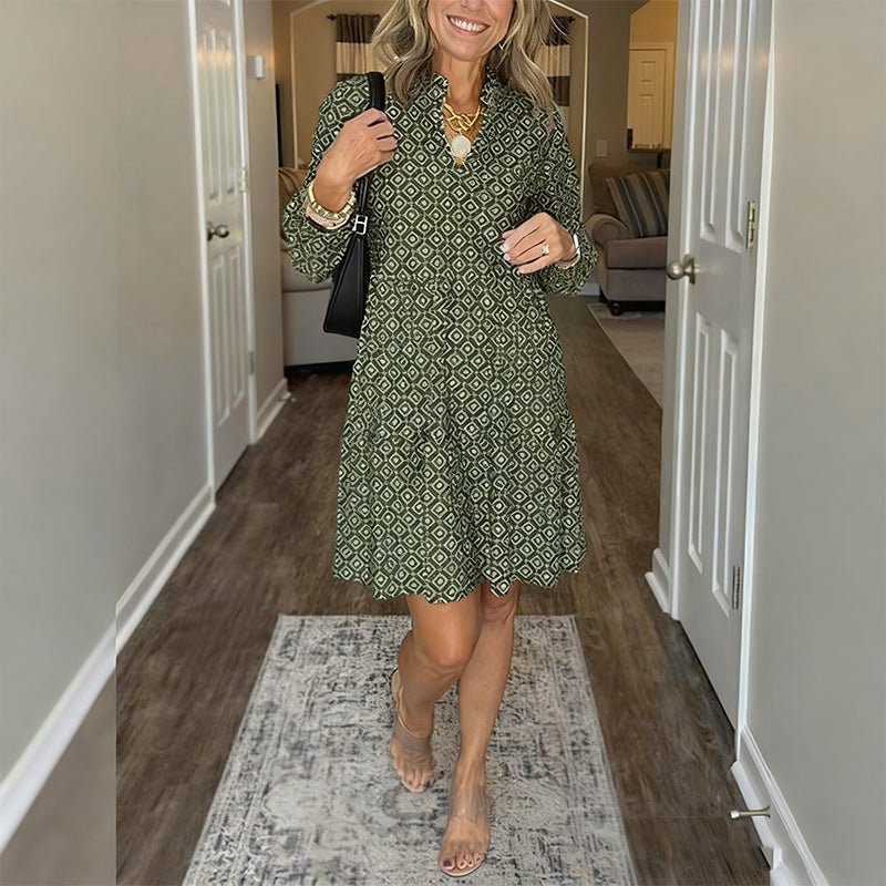 Promotion d'automne🍂Robe mi-longue à col en V pour femme