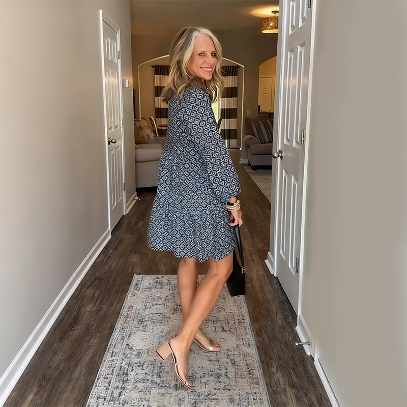 Promotion d'automne🍂Robe mi-longue à col en V pour femme