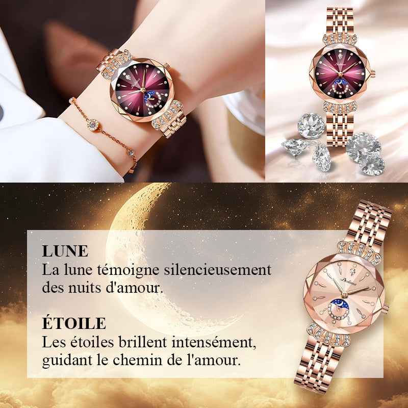 đ„Ventes directes d'usine 57% de rĂ©ductionâMontre Ătoile et Lune Ă La Mode pour Femmes