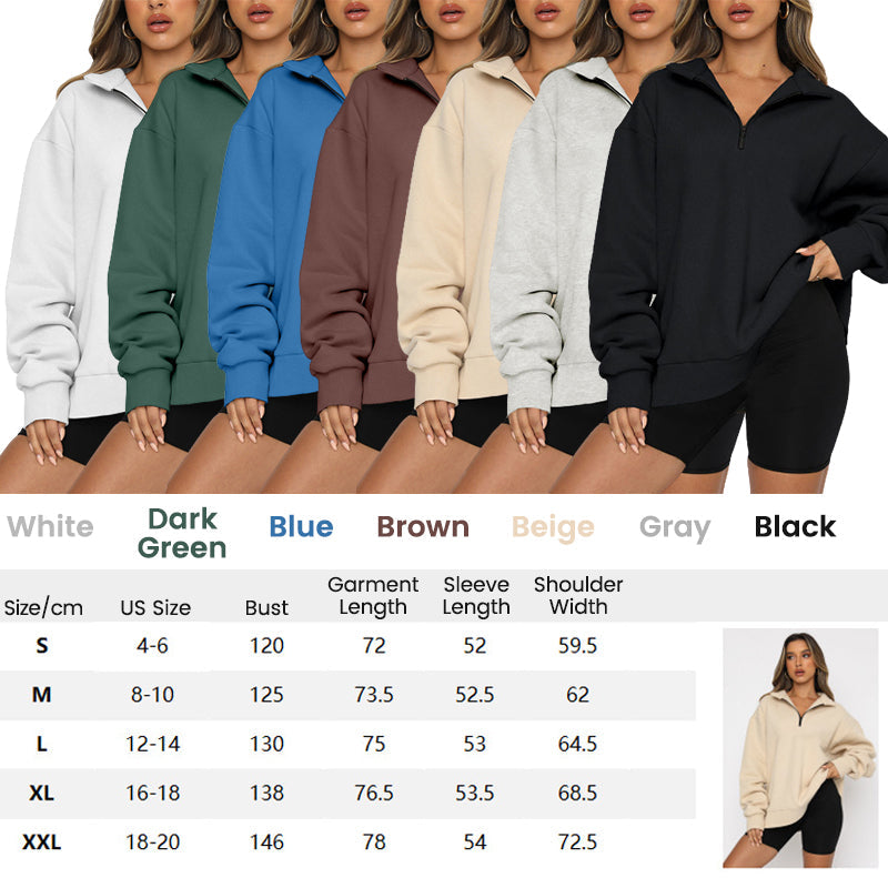 đ„đ€Vente du Black Friday 50% de rĂ©ductionđ„Sweat-shirt Ă manches longues et demi-zip pour femmes