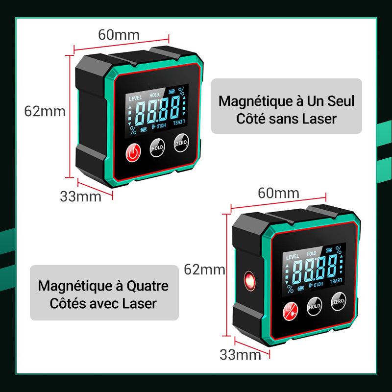 🔧Mesureur d'angle numérique magnétique – Précision de 1 mm et laser électronique ! 🔍⚙️
