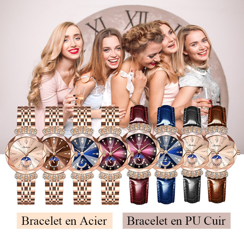 đ„Ventes directes d'usine 57% de rĂ©ductionâMontre Ătoile et Lune Ă La Mode pour Femmes