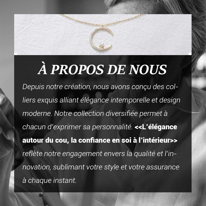 💕50% de réduction💕Collier Étincelant avec Pendentif d'Étoile et de Lune🌙