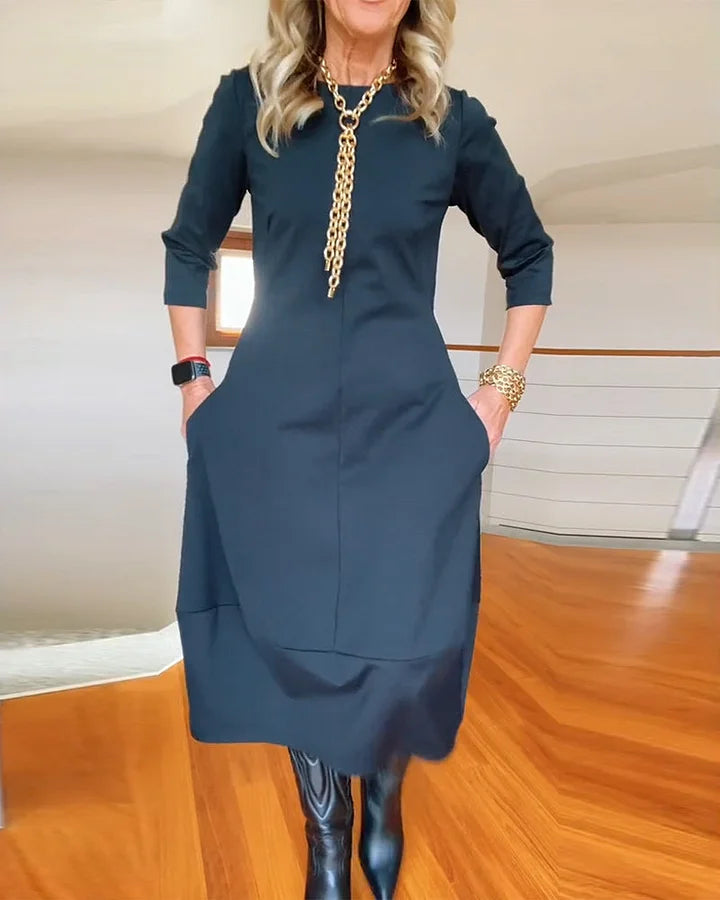 đ„Vente chaude 52% de rĂ©ductionđ„Robe Ă manches longues et col rond