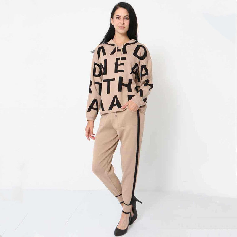 ✨️Combinaison de sport 2 pièces en jacquard à lettres
