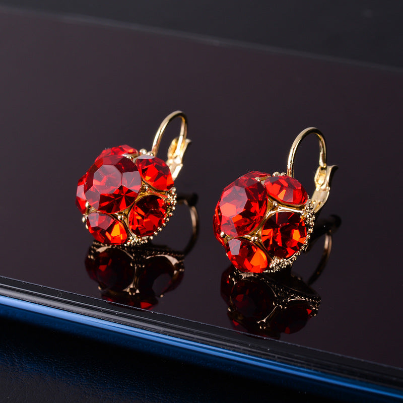 ✨️Boucles d'oreilles pendantes élégantes en forme de sphère de cristal