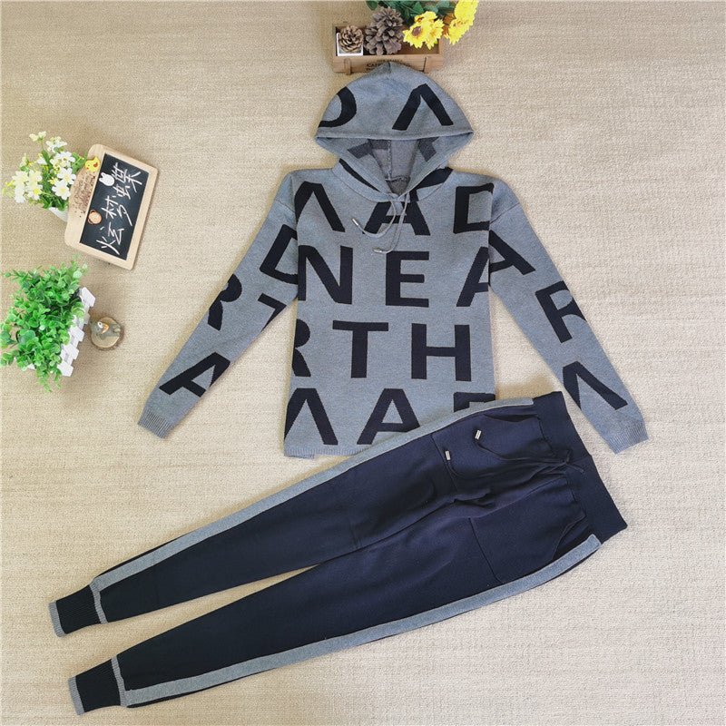 ✨️Combinaison de sport 2 pièces en jacquard à lettres