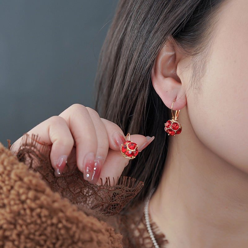 ✨️Boucles d'oreilles pendantes élégantes en forme de sphère de cristal