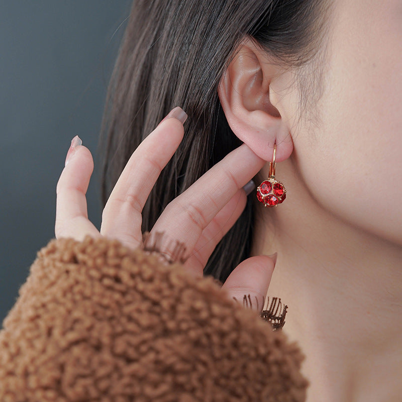 ✨️Boucles d'oreilles pendantes élégantes en forme de sphère de cristal