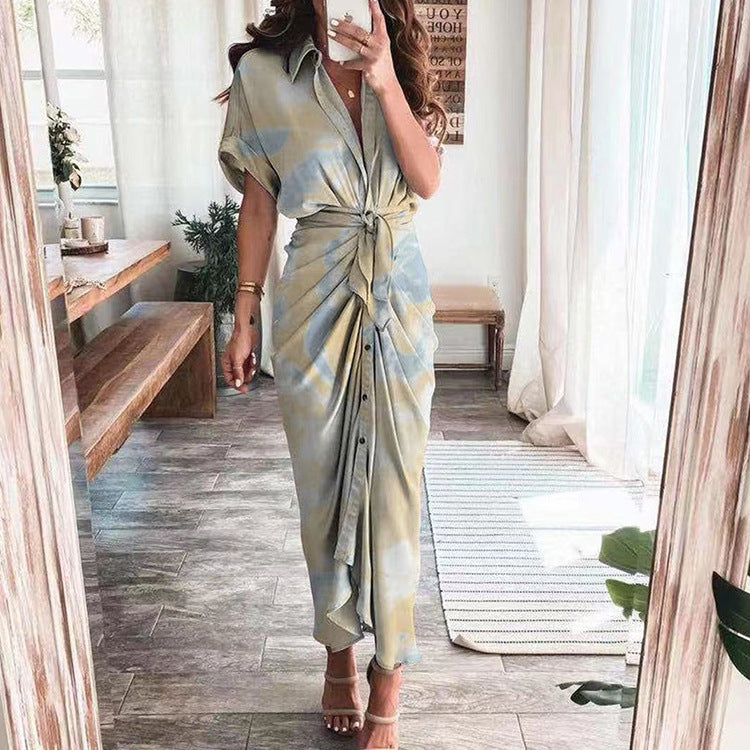 đ„Robe chemise boutonnĂ©e en satin pour femme