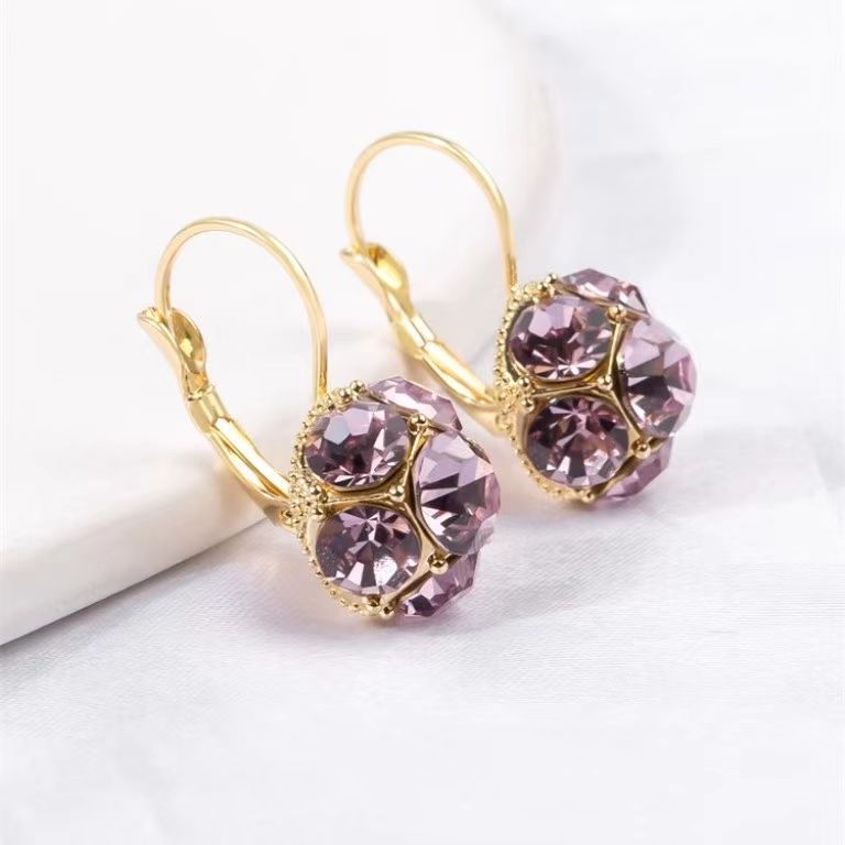 ✨️Boucles d'oreilles pendantes élégantes en forme de sphère de cristal