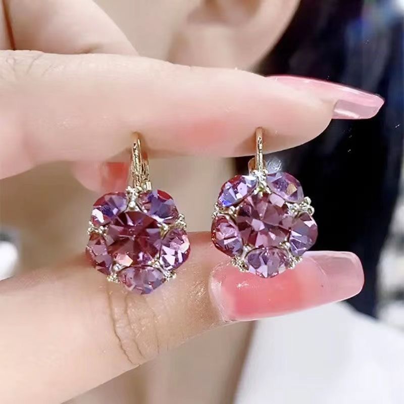 ✨️Boucles d'oreilles pendantes élégantes en forme de sphère de cristal