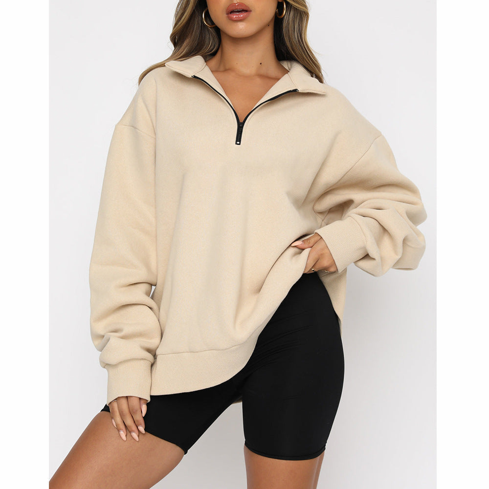 đ„đ€Vente du Black Friday 50% de rĂ©ductionđ„Sweat-shirt Ă manches longues et demi-zip pour femmes