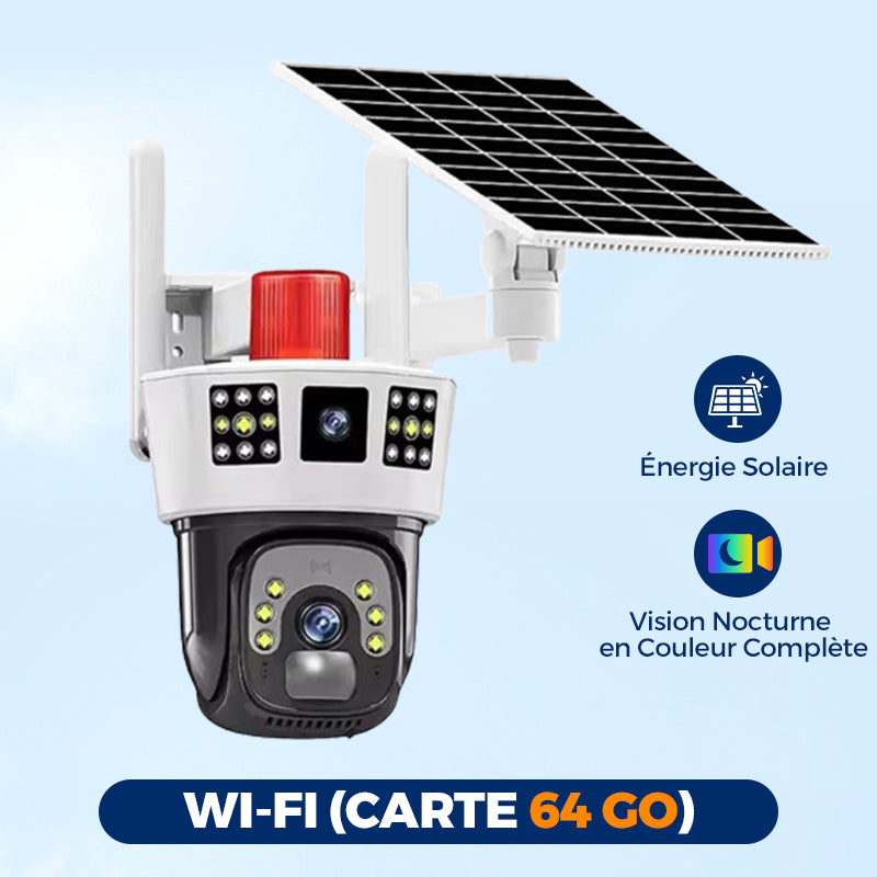 🔥Vente à Chaud🔥Caméra de Sécurité Intelligente Alimentée par Solaire à 360°