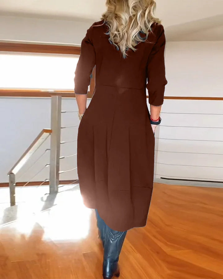 đ„Vente chaude 52% de rĂ©ductionđ„Robe Ă manches longues et col rond
