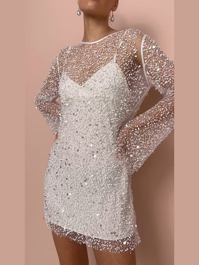 đ 50% de rĂ©ductionđRobe sexy Ă paillettes deux piĂšces pour femmes