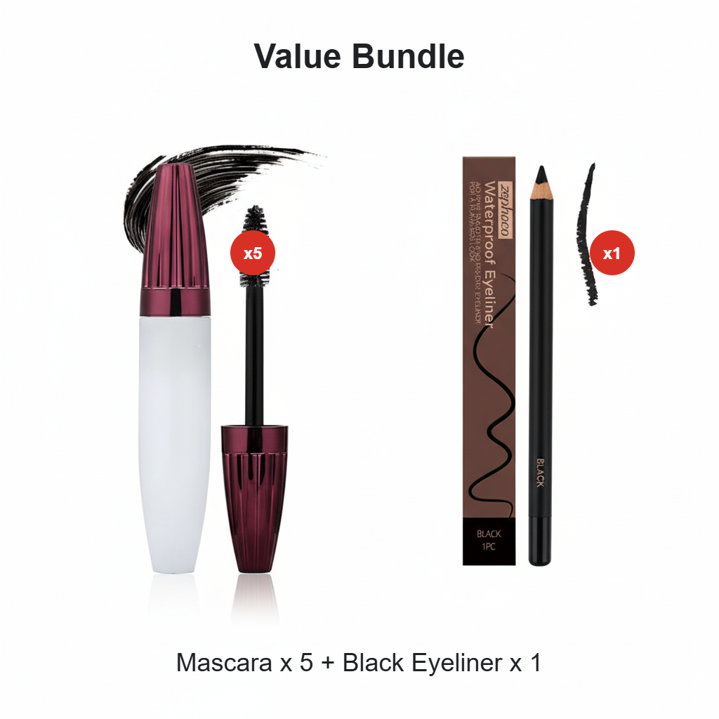✨Achetez 1 obtenez 1 gratuit ! 👁️ Mascara pour des cils recourbés et allongés sans bavures – Volume, tenue longue durée et résistant à l'eau 💫