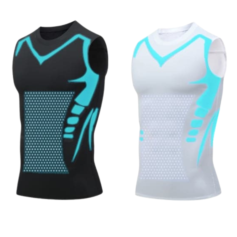 🔥 50 % DE RÉDUCTION ! 💪 Gilet Ionic Shaping – Compression et refroidissement – Remodelage du corps – Sans manches – Invisible sous les vêtements 🕶️