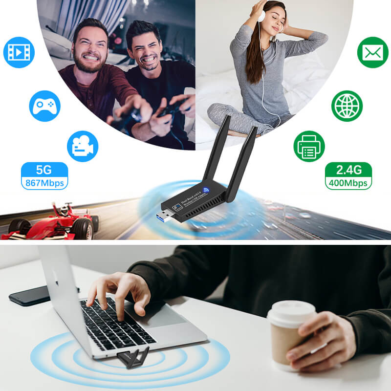 đ„Mise Ă jour d'un nouveau produitđ„Carte rĂ©seau sans fil 1300 Mbps 5G Gigabit double bande