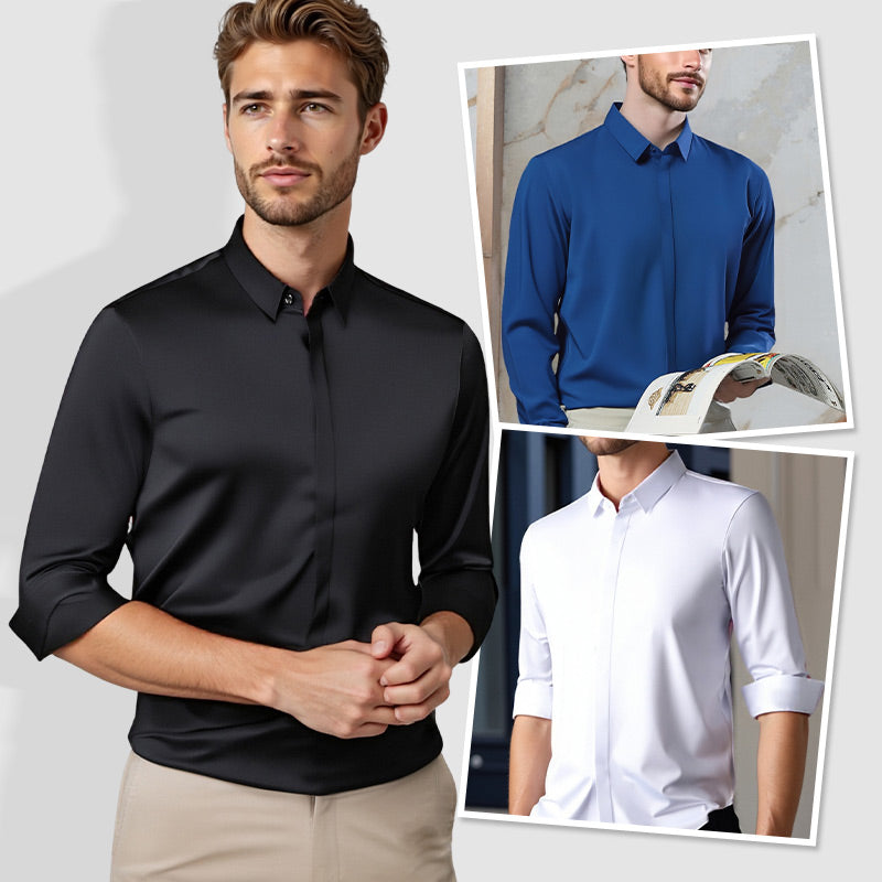 🔥55 % de réduction👔 Chemise Habillée Extensible Infroissable pour Hommes