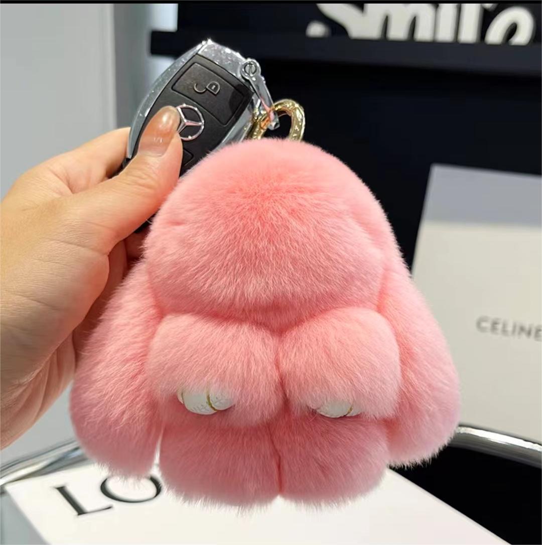 💕50% DE RÉDUCTION🐰🎁Breloques pompons en forme de lapin doux faites à la main🐰