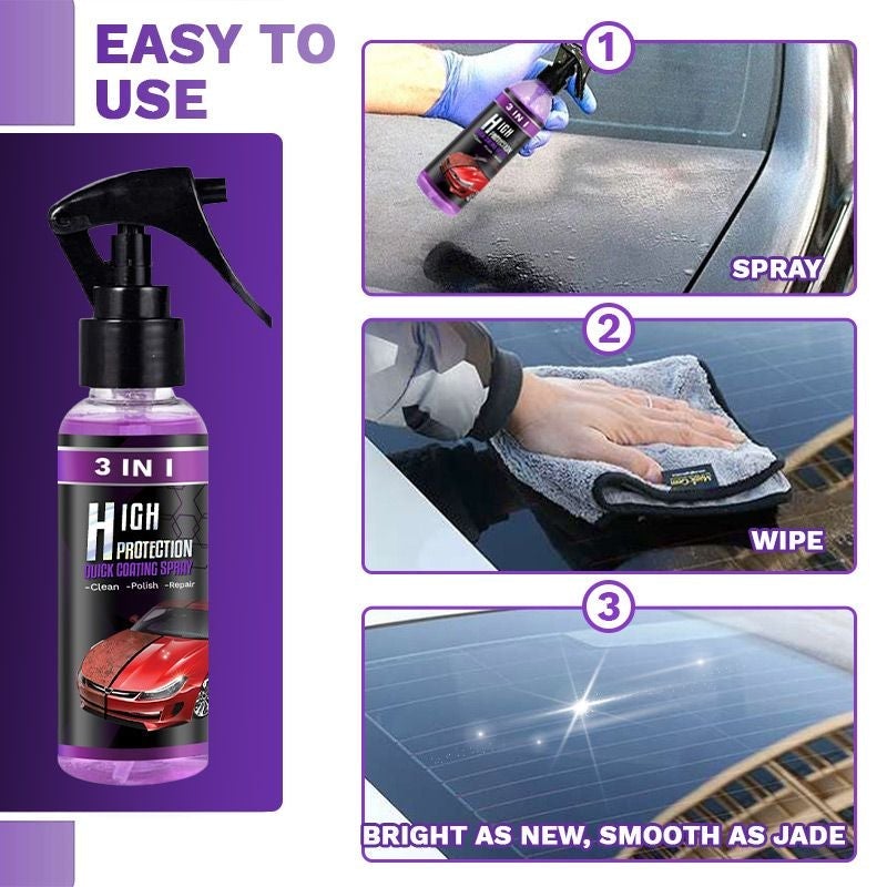 đ„50% DE RĂDUCTIONđ Spray de revĂȘtement rapide haute protection 3 en 1 pour voiture