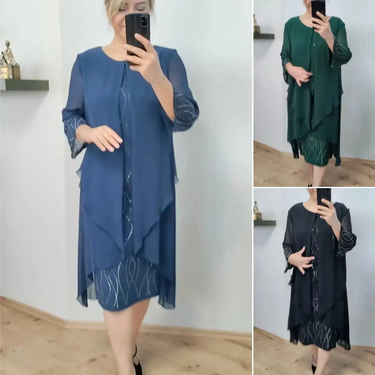 đ„Haute qualitĂ©đ„Robe de mode en mousseline de soie