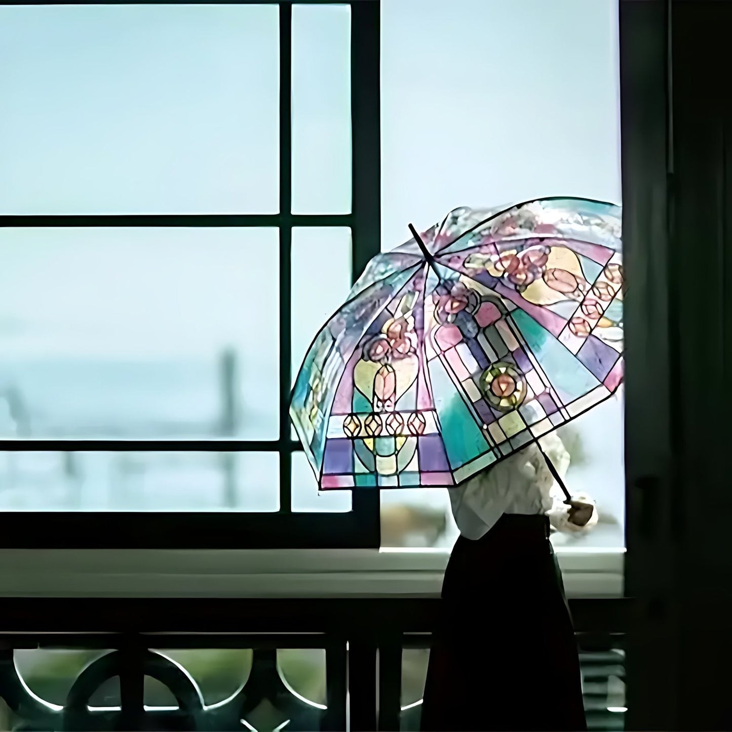 🔥Parapluie automatique en verre teinté🌂