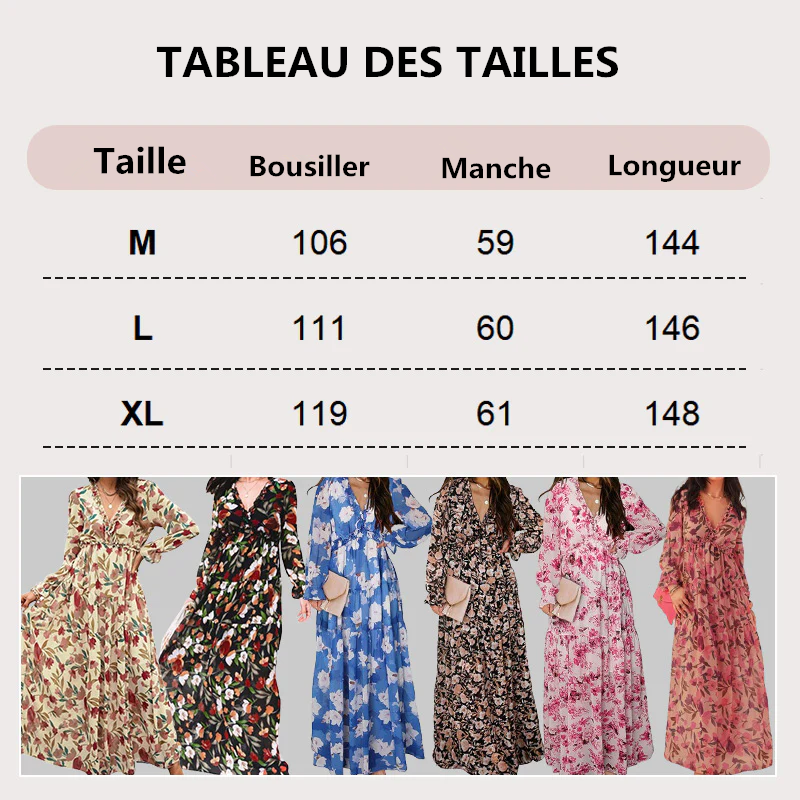 đ„Nouveaux produits 2025đRobe fluide Ă manches longues et col en V pour femmes
