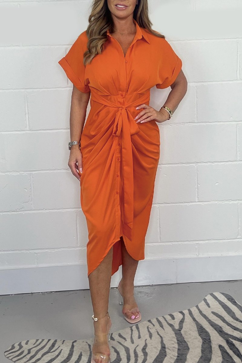 đ„Robe chemise boutonnĂ©e en satin pour femme