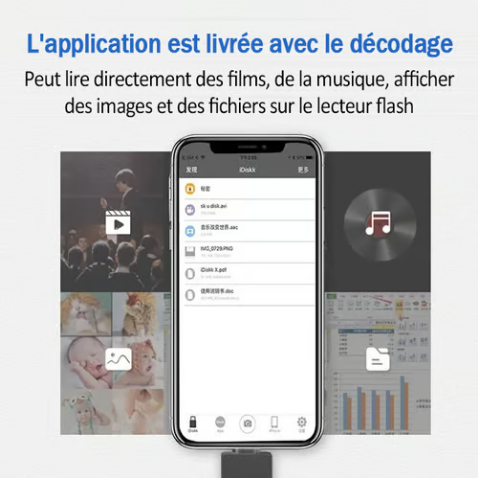 đ„ClĂ© USB d'extension multifonctionnelle 4 en 1 pour tĂ©lĂ©phones portables de grande capacitĂ©